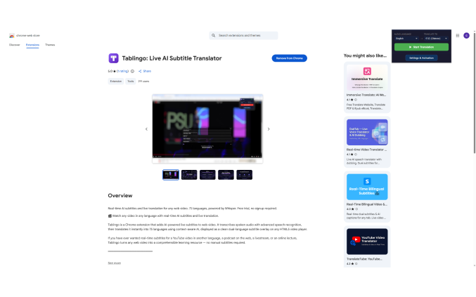 Live bilingual subtitle overlay